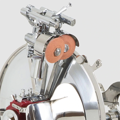 Close up of the detail of a Berkel slicer